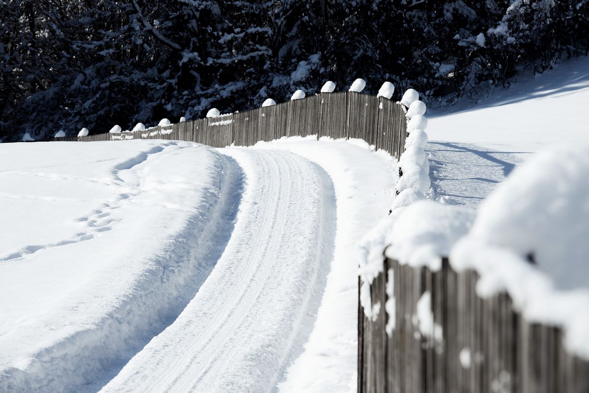Verschneite Winterlandschaft auf gepflegten Winterwanderwegen © Vanmeyphotography